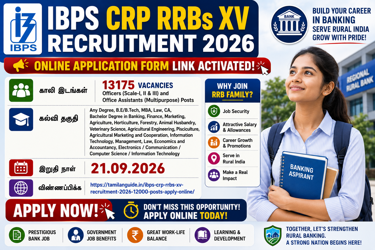 IBPS CRP RRBs XV Recruitment 2026 13715 Posts | Apply Online!